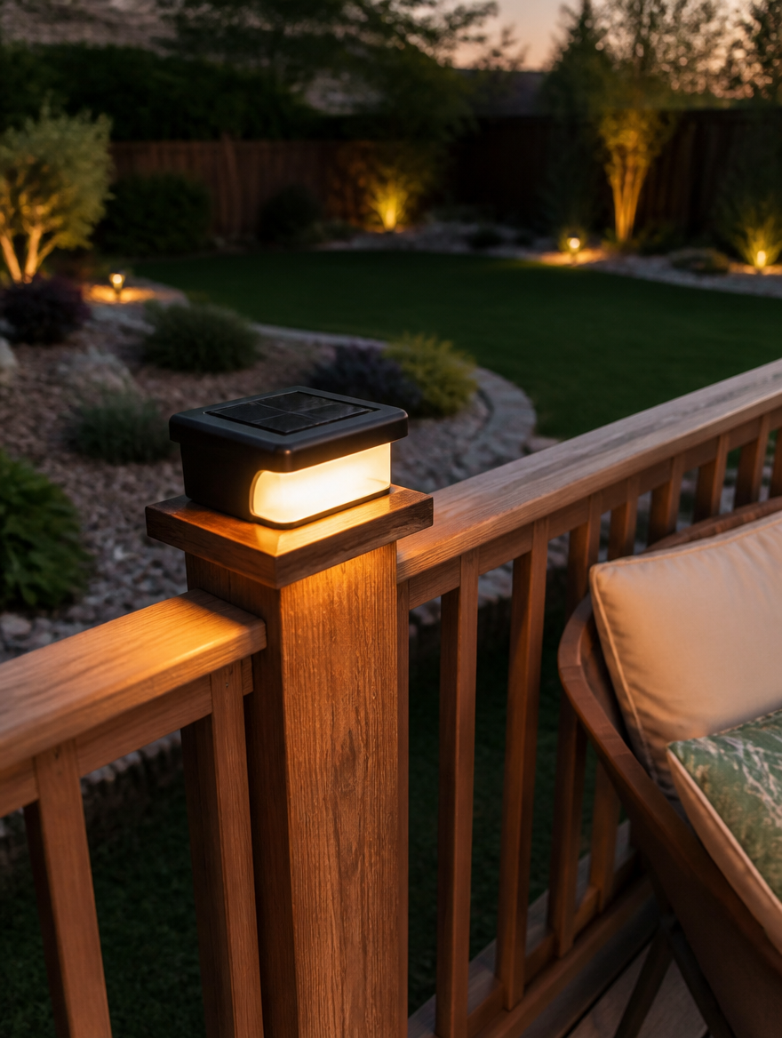 SolarSquare Garden Wall Lamp deck railing