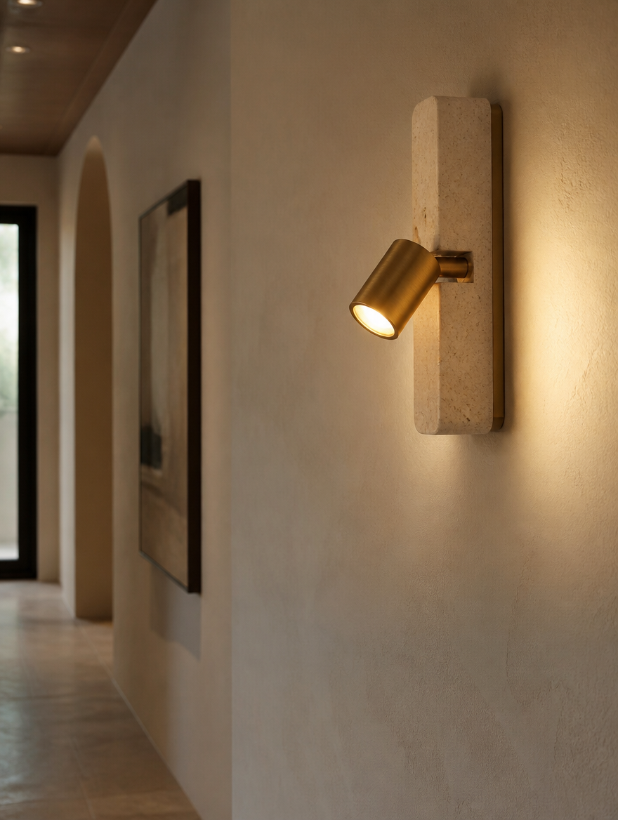 TraverStone Wabi Sabi Wall Sconce in hallway