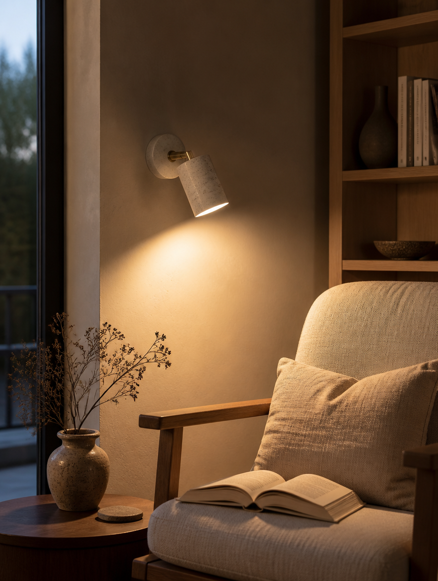 TraverStone Wabi Sabi Wall Sconce reading corner