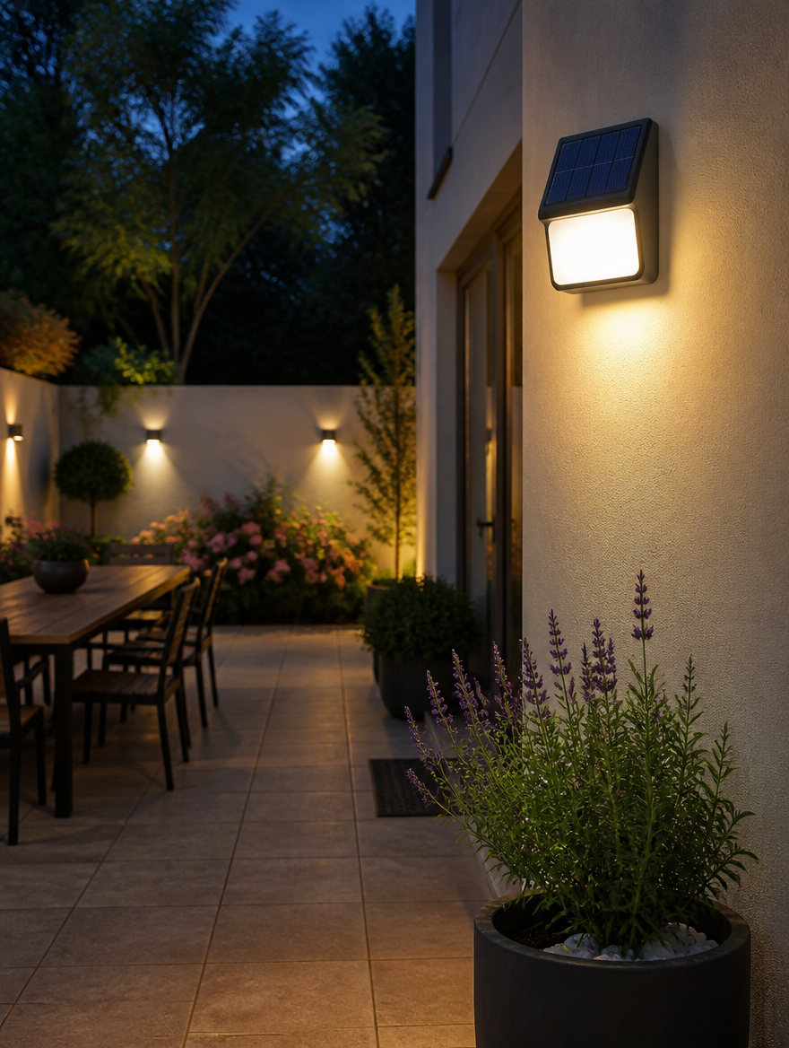 SolarSquare Garden Wall Lamp courtyard
