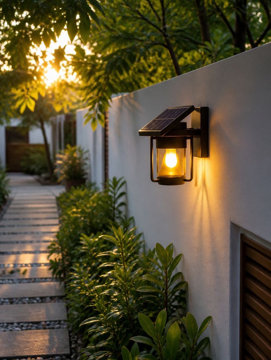 SolarSquare Garden Wall Lamp on fence