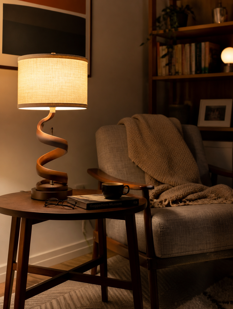 SpiralGlow Retro LED Table Lamp close-up detail