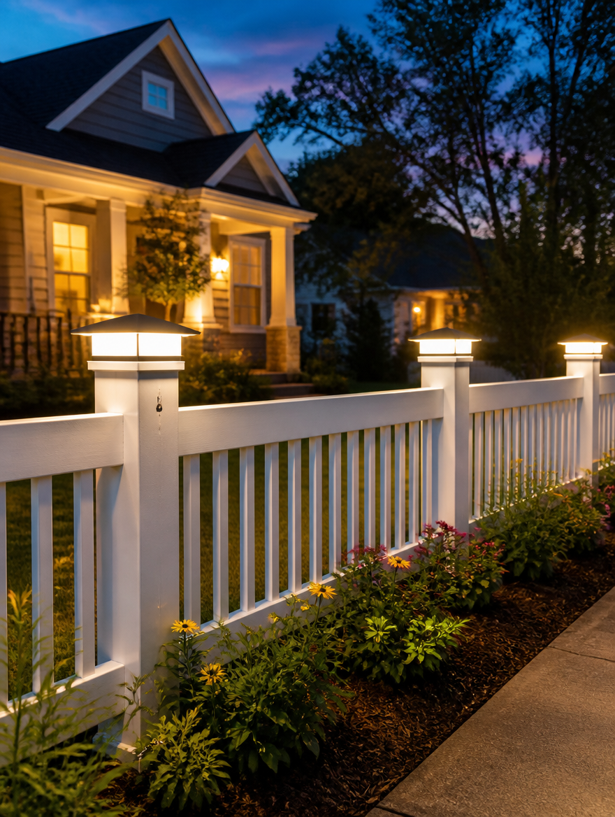 SolCap Solar Post Light front yard fence