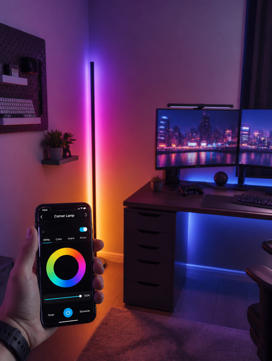 SpectraEdge Smart Corner Lamp gaming setup