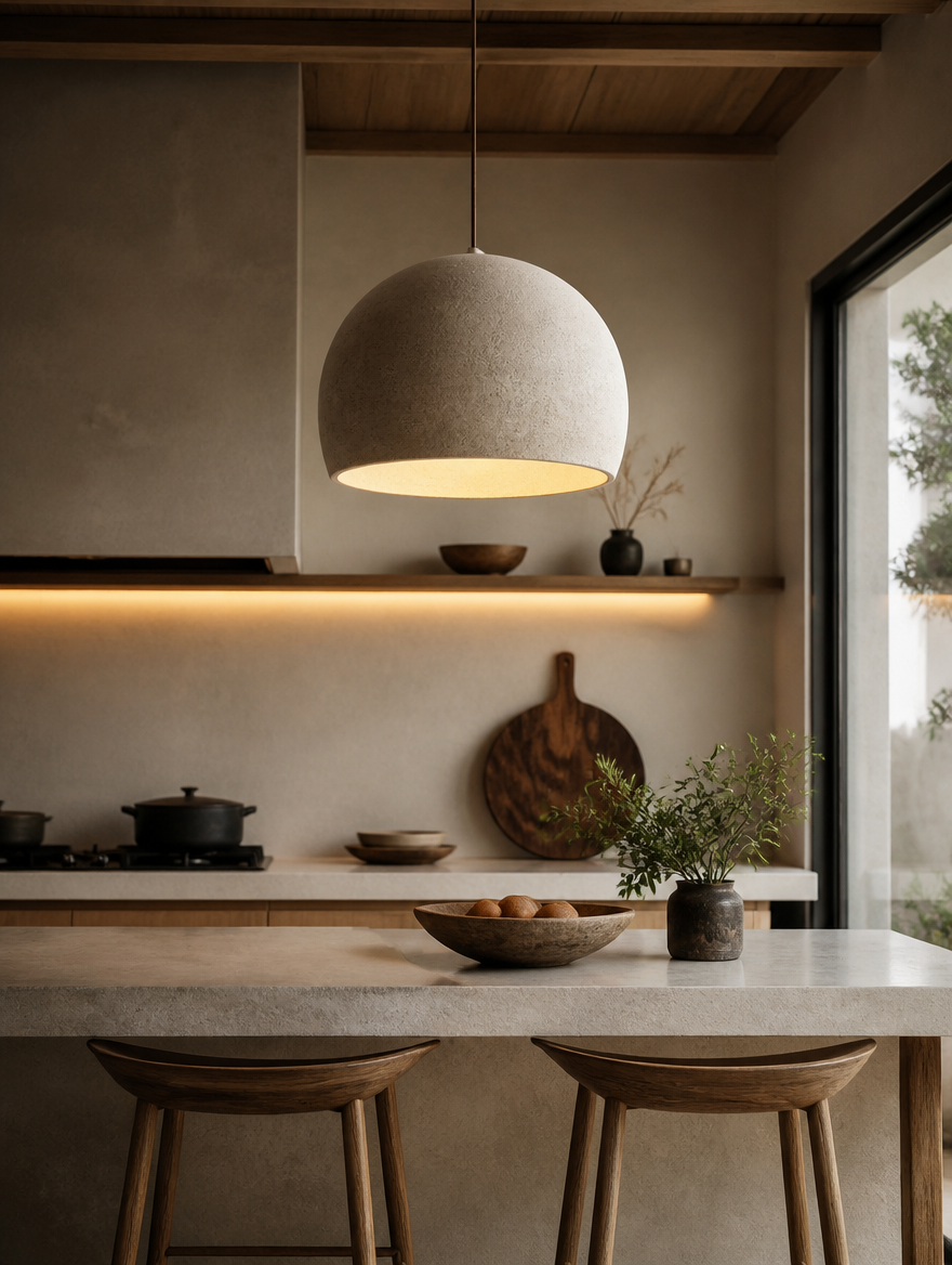 WabiSabi Pendant Ceiling Light in a kitchen