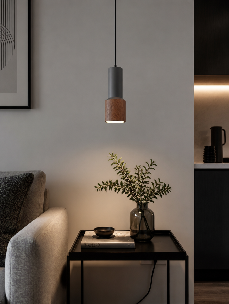 Mini Nordic pendant above modern side table