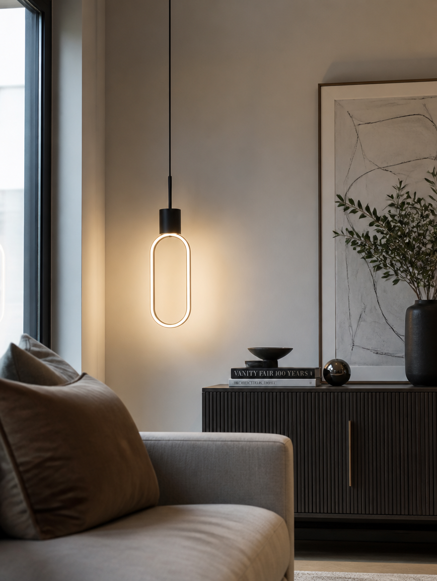 Nordic LED pendant lamp in modern living room