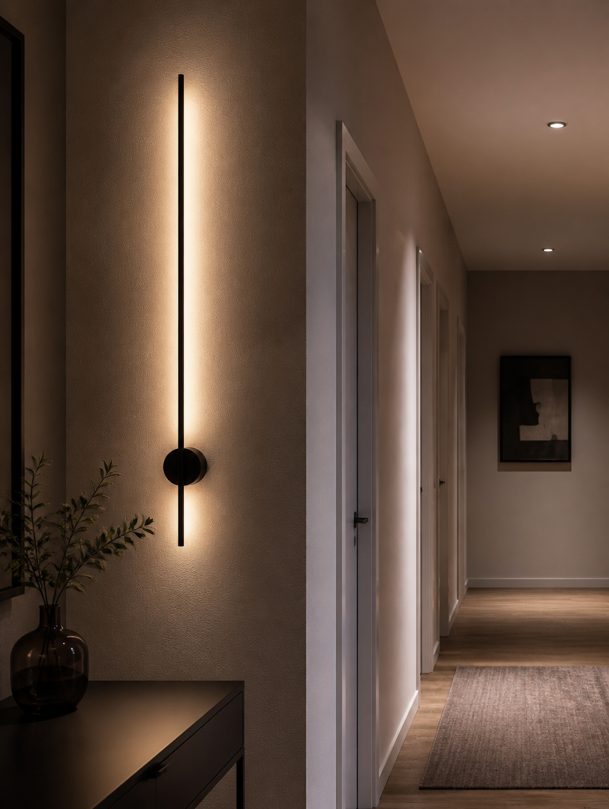 Nordic LED wall lamp in stylish hallway