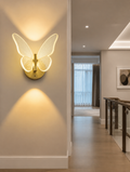 Butterfly LED wall sconce in modern hallway