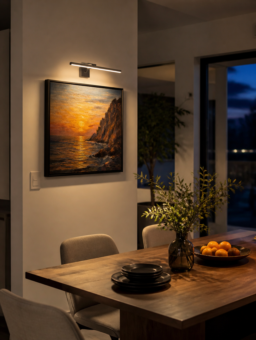 Wireless art lamp with color-changing LED in dining room
