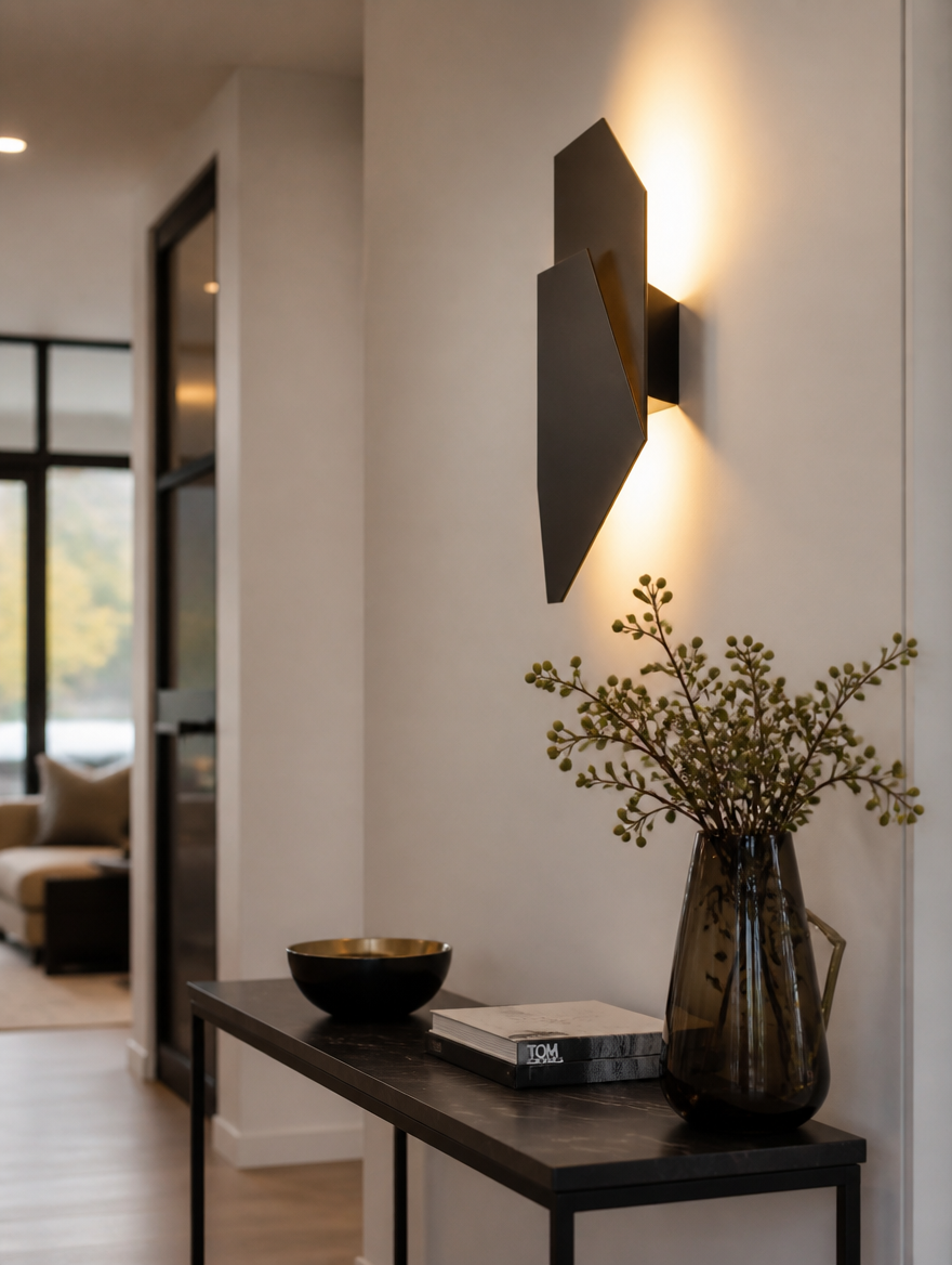ConeGeo Italian Geometric Wall Sconce in modern entryway