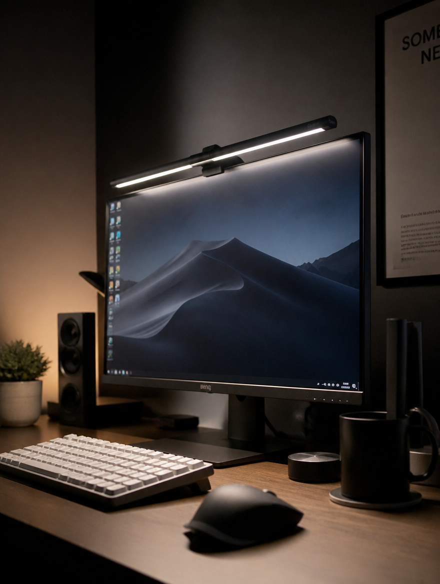 LumiBar LED Monitor Light on desk setup