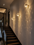 CrystalOrb LED Meteor Wall Lamp on modern staircase