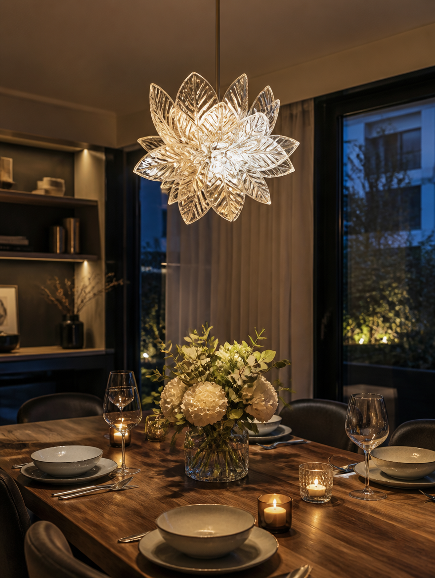 BloomGlass Nordic Pendant Lamp over kitchen island