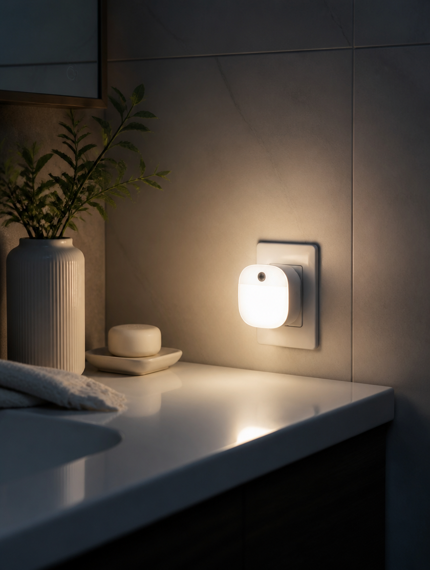 SoftGlow Night Light in bathroom