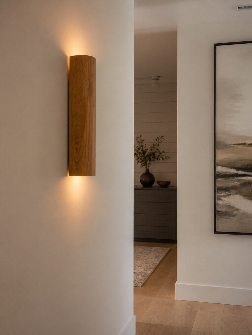 ChromaWood Wall Lamp in hallway