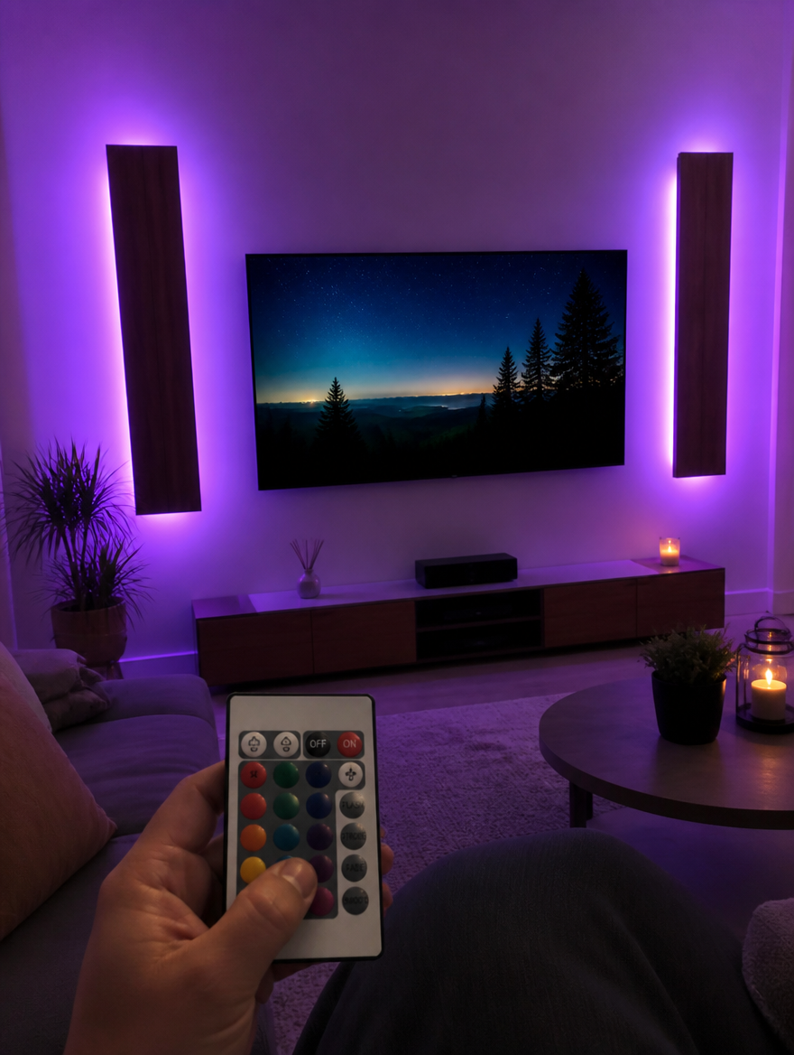 ChromaWood Wall Lamp in media room