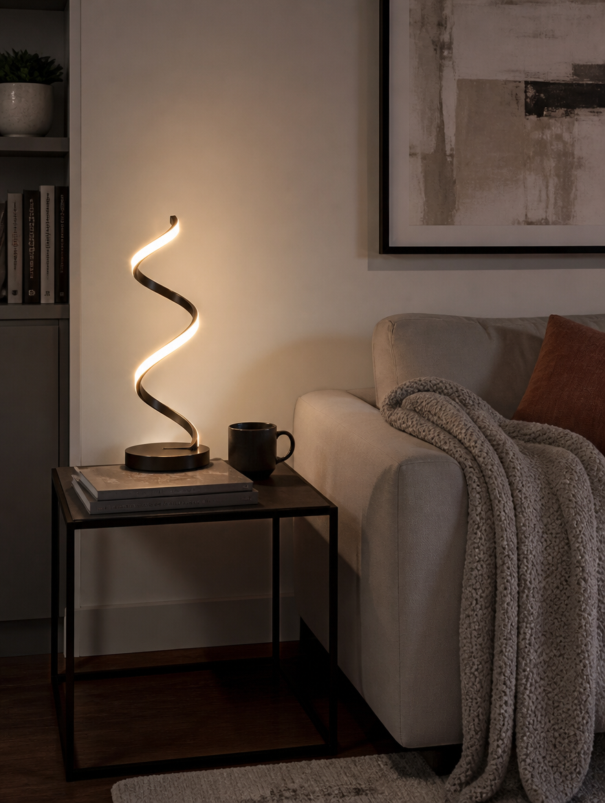 HelixGlow LED Table Lamp accent lighting