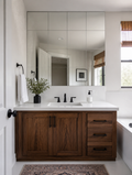 ReflectPro Acrylic Mirror Tiles on modern living room wall