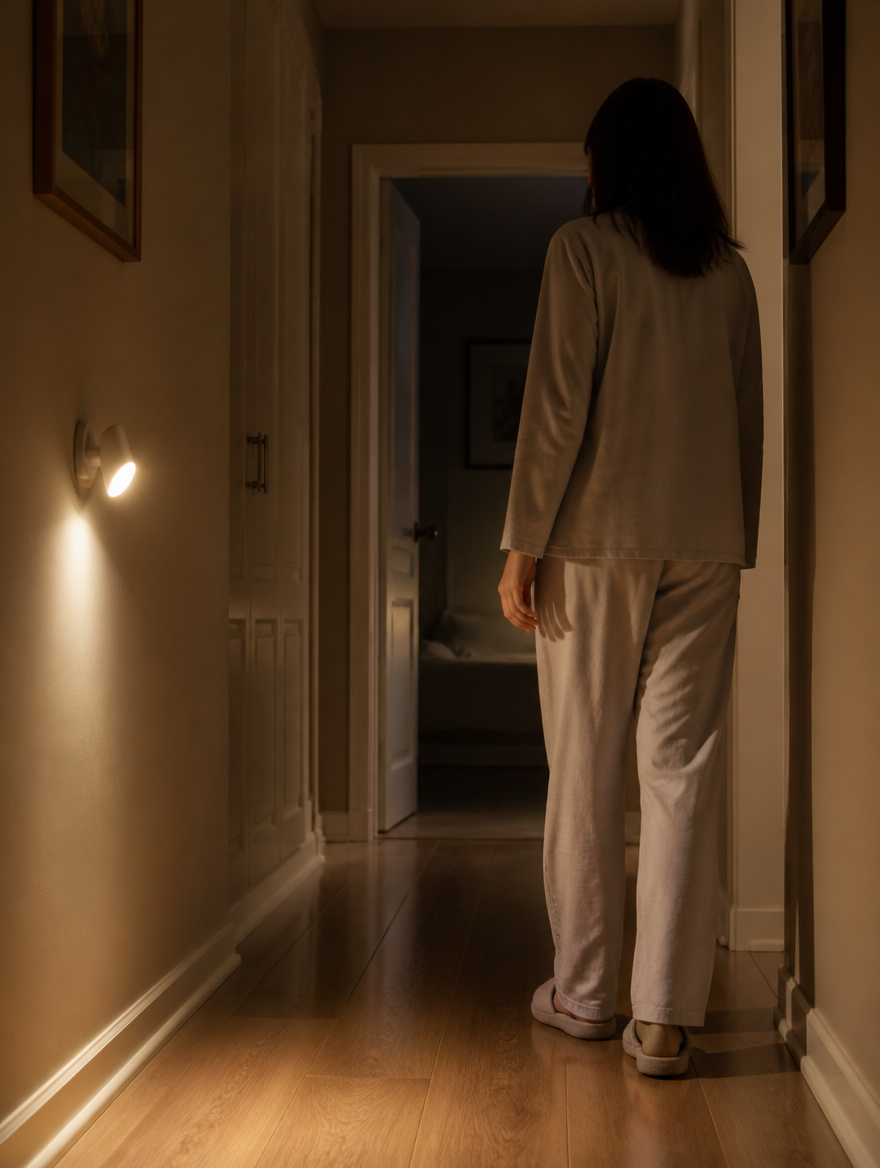 GlideGlow Motion Sensor Night Light in hallway