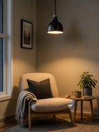 SlimArc Pendant Light over reading nook