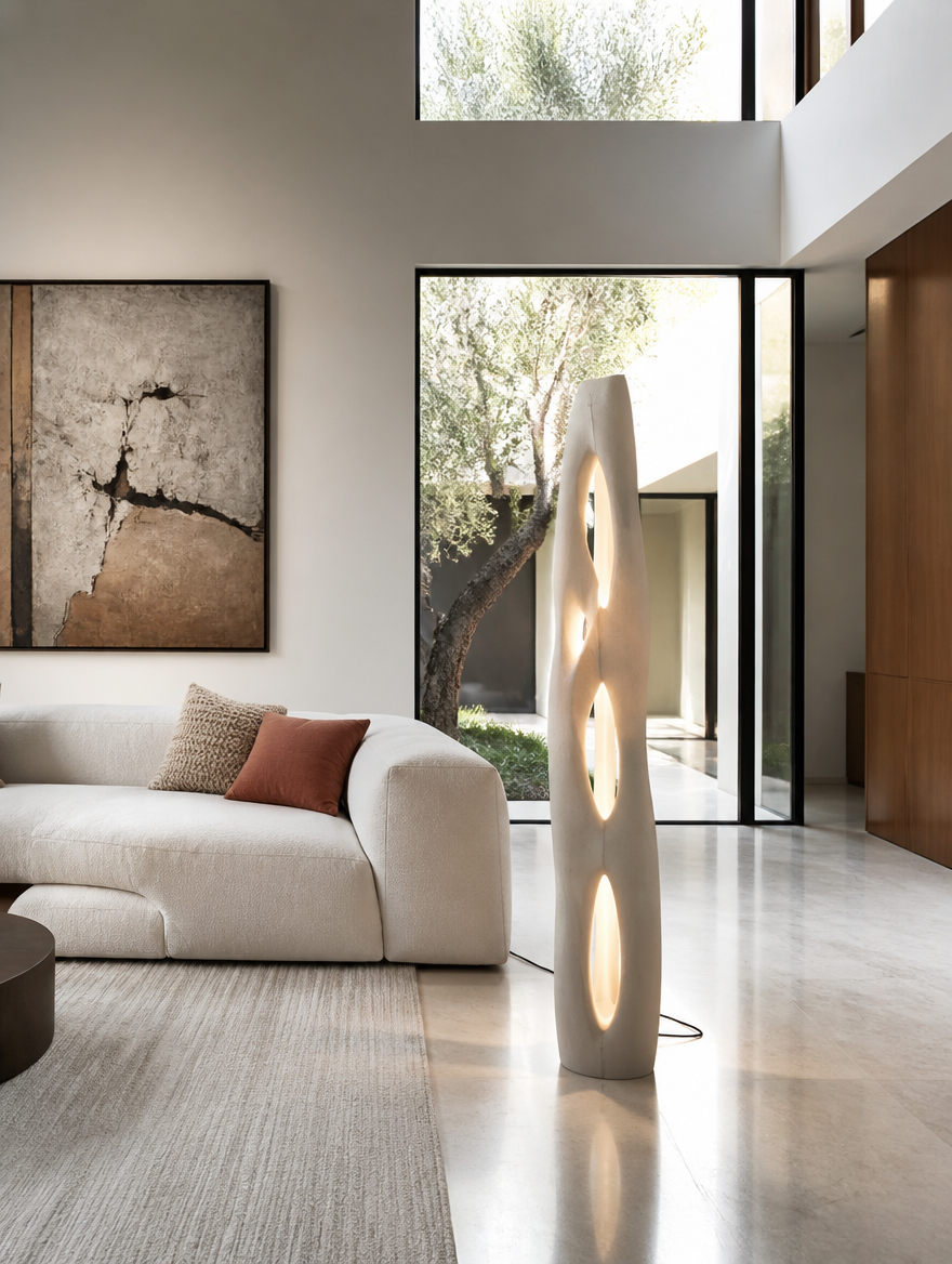 KartellLux Italian Designer Floor Lamp in contemporary living room