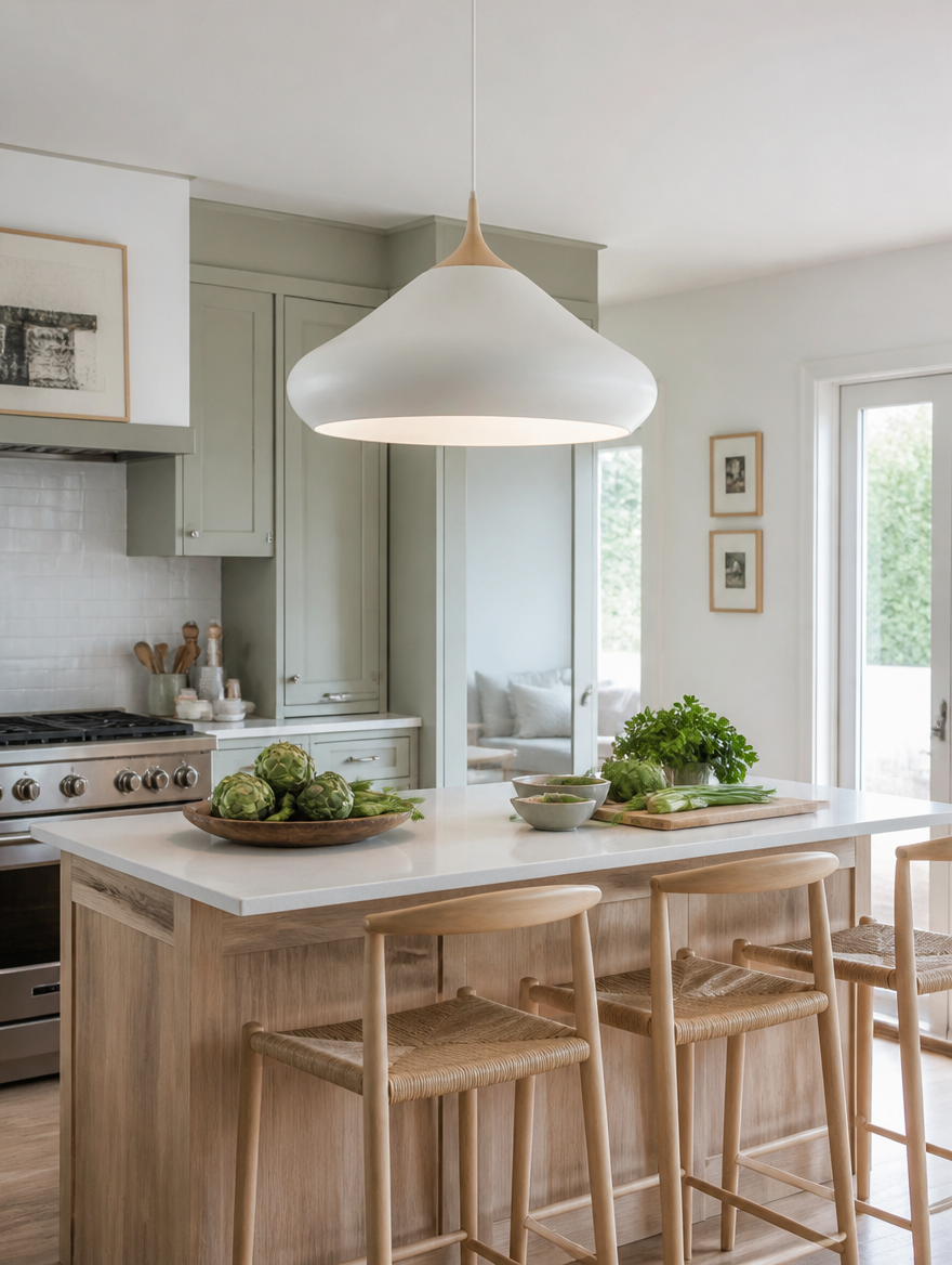 NordicLine Linear LED Pendant over kitchen island