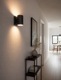 Nordic aluminum LED wall sconce in modern hallway