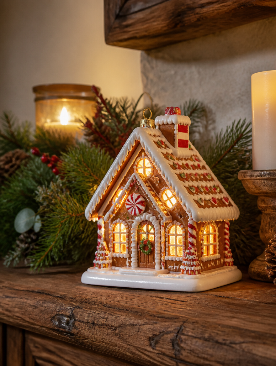 Christmas LED Pendant Snowman Gingerbread Ornament