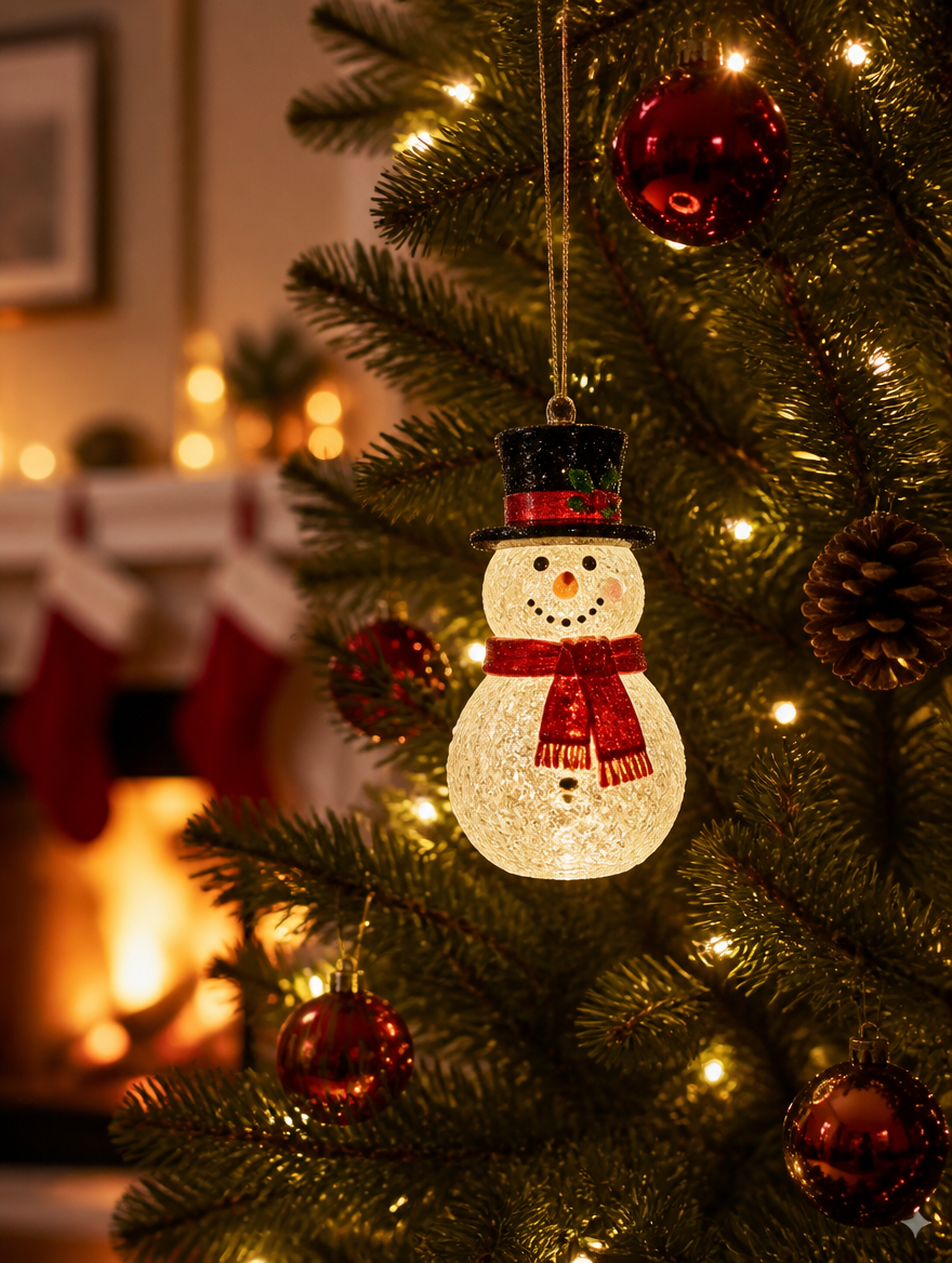Christmas LED Pendant Snowman Gingerbread Ornament