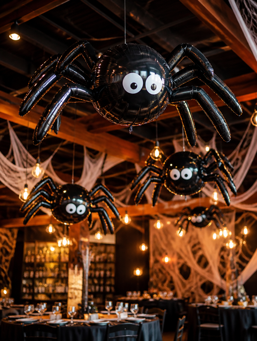 3D Black Spider Balloon Ghost Festival Party Decorations Trick Toy Balloon  Party Supplies Inflatable Ballon