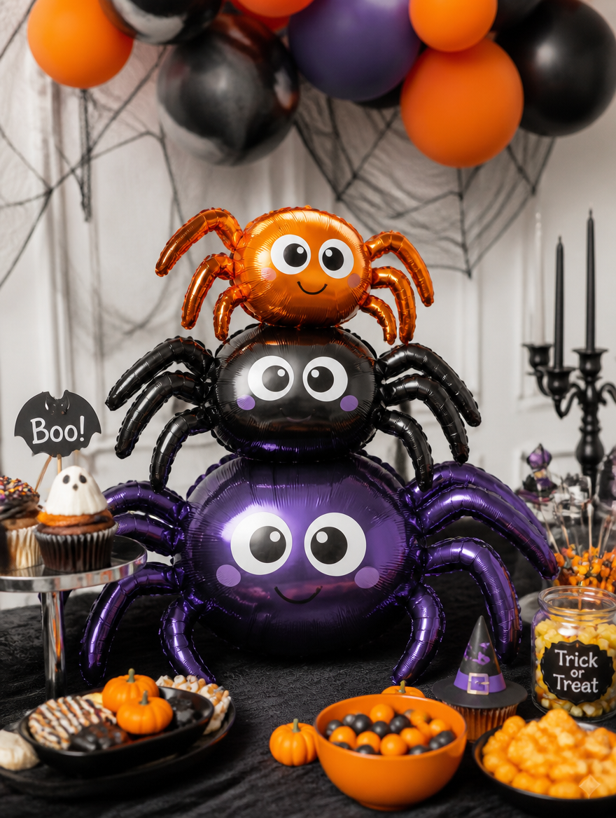 3D Black Spider Balloon Ghost Festival Party Decorations Trick Toy Balloon  Party Supplies Inflatable Ballon