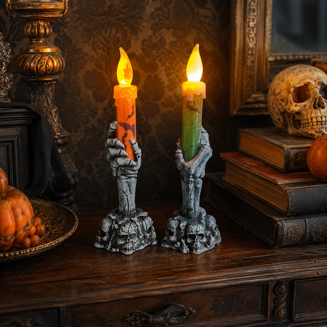 Halloween Skeletons Ghost Party Candles Pumpkin Party Happy Halloween Party Home Decorations lifestyle