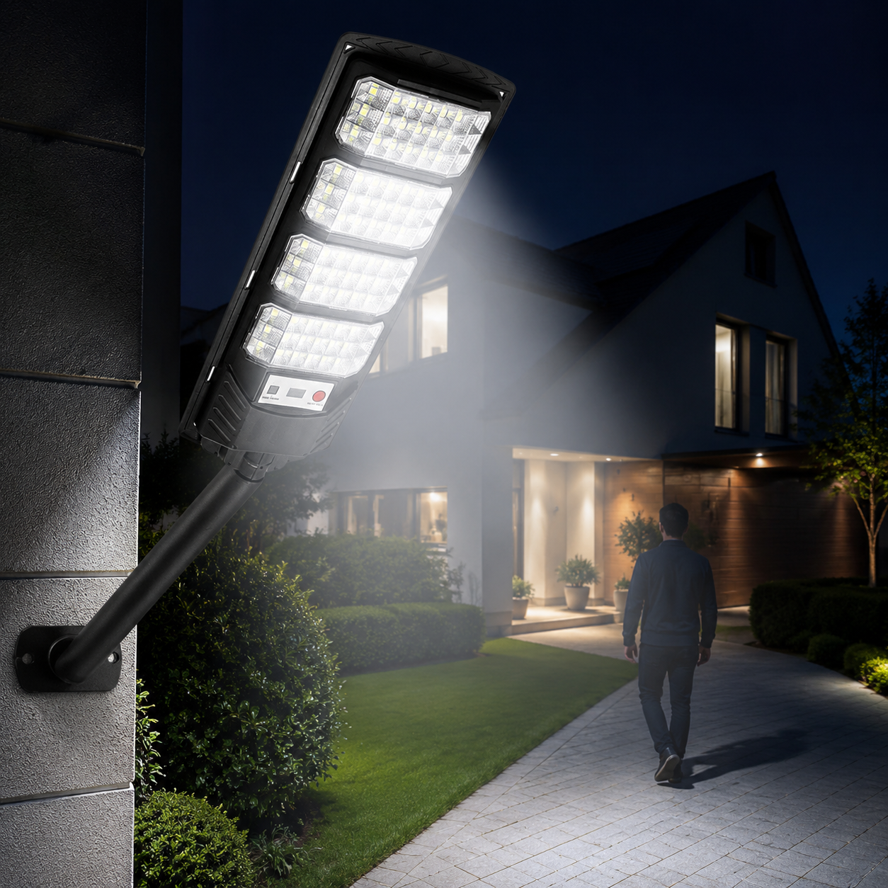 Solar Outdoor LED Floodlight in use – WESTMERE lifestyle photo