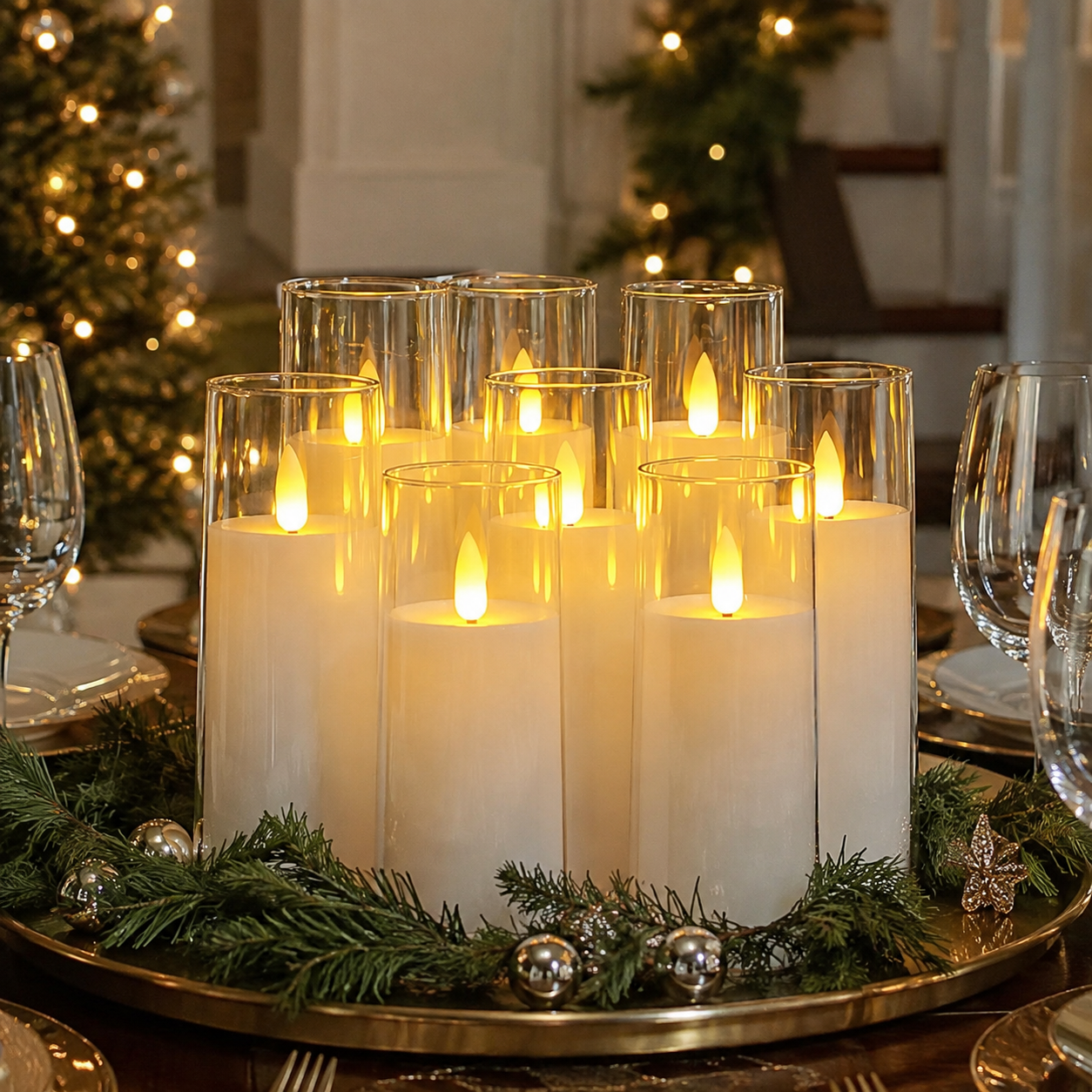 6-90PCS Acrylic Cup Led Candles Wedding Flickering Flameless Candles Battery Operated Artificial Candle Concert Activities Decor shown in a realistic lifestyle setting