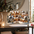 2D Winter Wonderland Acrylic Christmas Village Decor Snow House Snowman Warm Family Office Charming Holiday Party Decora Gifts shown in a realistic lifestyle setting