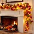 200CM Autumn Artificial Maple Leaf Wreath Fake Leaf Plant Vine Home Decor Garden Halloween Wall Outdoor Doors Windows Decoration shown in a realistic lifestyle setting