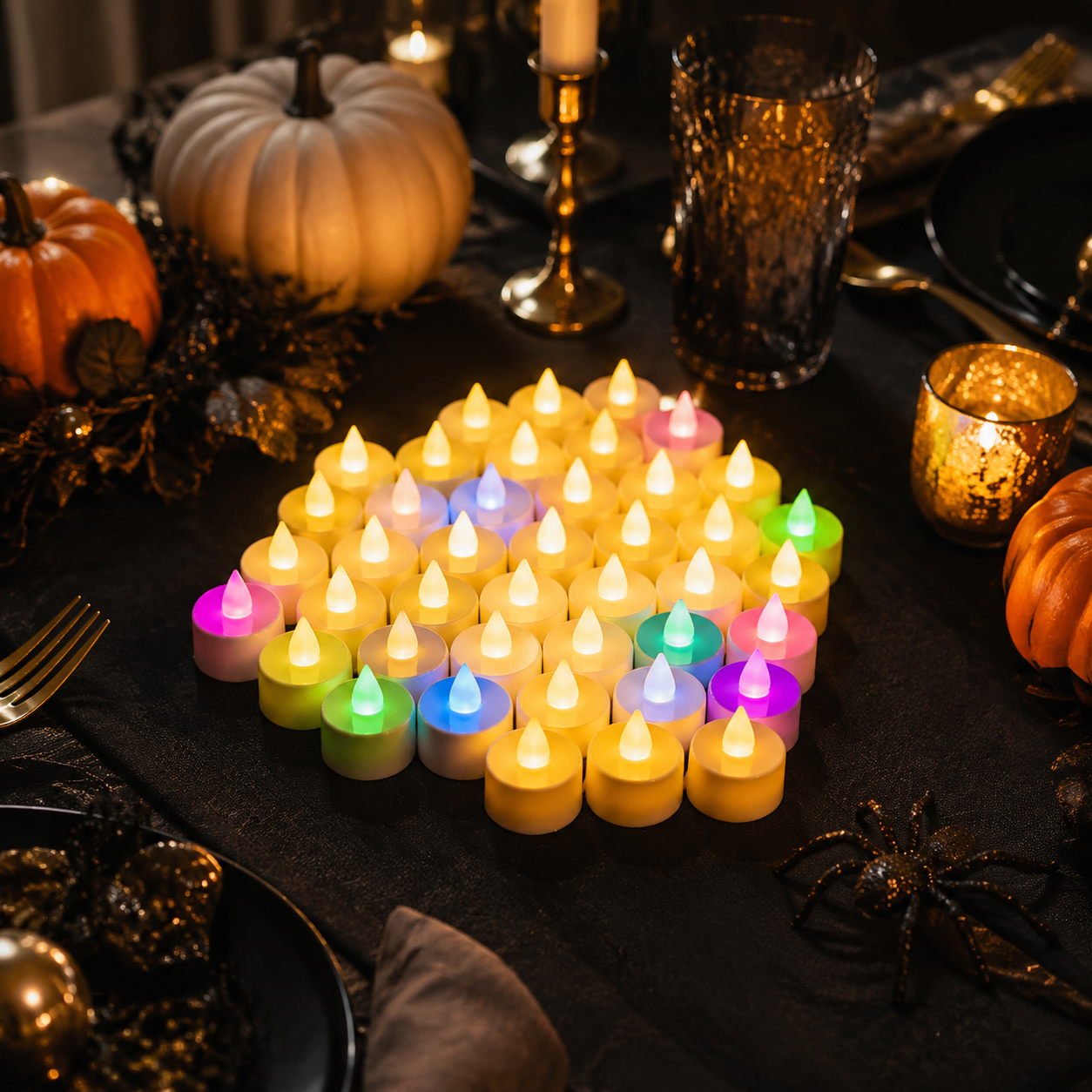 LED Tea Light Candles, Flameless Candles, Battery Electric Candles, Romantic Wedding Parties, Birthday Home Decorations shown in a realistic lifestyle setting